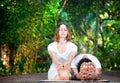 Yoga couple Royalty Free Stock Photo