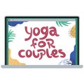 yoga for couples logo on a laptop screen