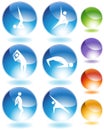 Yoga Crystal Icon Set Royalty Free Stock Photo