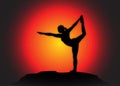 Yoga Dancer Pose Sun Background