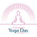 Yoga day celebration with women meditating background