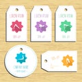 Yoga discount gift tags. Ready to use. Flat design. Vector