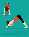 Yoga Downward Facing Dog Pose Cartoon Vector Illustration
