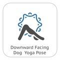 Yoga Downward Facing Dog Pose Icon. Flat Design Isolated Illustration