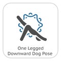 Yoga Downward Facing Dog Pose Icon. Flat Design Isolated Illustration