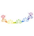 Yoga emblem with abstract chakra lotuses isolated on white Royalty Free Stock Photo