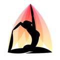 Yoga emblem of abstract stylized person. Sport