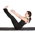 Yoga excercising navasana