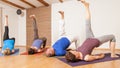 Yoga Exercise - Eka Pada Setu Bandha Sarvangasana Royalty Free Stock Photo