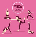Yoga exercises. Women yoga. Balance body and mind.