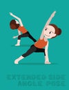 Yoga Extended Side Angle Pose Cartoon Vector Illustration