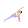 Yoga extended side angle pose hand drawn illustration