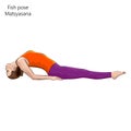 Yoga. Fish pose. Matsyasana.