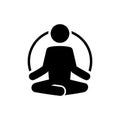 Yoga fitness icon in flat style. Meditate concept Royalty Free Stock Photo