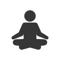 Yoga Fitness Icon. Meditation Logo Sign on White Background. Vector