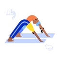 Yoga flat vector illustration. Healthy pregnancy.