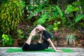 Yoga in the garden Royalty Free Stock Photo