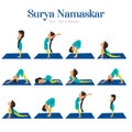 Surya namaskar sun salutation banner design Royalty Free Stock Photo