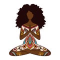 Yoga girl. African american woman doing yoga