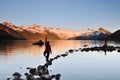 Yoga Girl balancing on rock Royalty Free Stock Photo