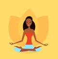 Yoga girl in lotus flower position