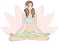 Yoga girl in lotus pose