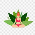 Yoga Girl Meditate Outdoor in Park Lotus Position Royalty Free Stock Photo