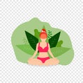 Yoga Girl Meditate Outdoor in Park Lotus Position Royalty Free Stock Photo