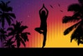 YOGA Girl in the sunset