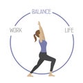 yoga girl work life balance circle healthy lifestyle
