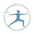 Yoga girl work life balance circle healthy lifestyle