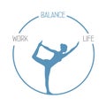 Yoga girl work life balance circle healthy lifestyle