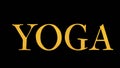 Yoga Golden Text On Midnight Black Background.