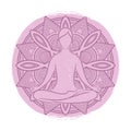 Yoga grunge banner design. Meditation asana Royalty Free Stock Photo