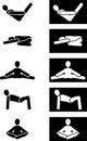 Yoga gymnastics. Five icons for design