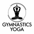 Yoga gymnastics logo. Silhouette of a girl athlete