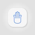 Yoga the hamsa symbol blue line icon on white background Royalty Free Stock Photo