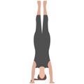 Yoga handstand vector illustration isolated on white