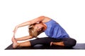 Yoga head to knee pose Royalty Free Stock Photo