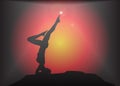 Yoga Headstand Pose Glare Background