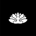 Yoga icon on black background