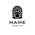 Yoga icon, harmony meditaion black logo on white background