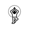 Black solid icon for Yoga, health and ftiness