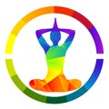 Yoga icon isolated over white background Royalty Free Stock Photo