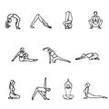 Yoga icon set isolated on white background. Healthy lifestyle symbol Royalty Free Stock Photo