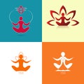 Yoga icon set Royalty Free Stock Photo