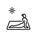 Black line icon for Yoga, summation and wellness