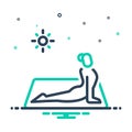 Mix ix icon for Yoga, summation and wellness Royalty Free Stock Photo