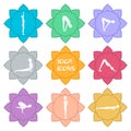 Yoga icons. Flat design. Ãâ¬