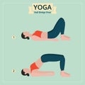 Yoga illustration, half bridge pose, yoga exercise vector